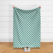 Medium Green Checkerboard Fun and Trendy - each square is 2 inch
