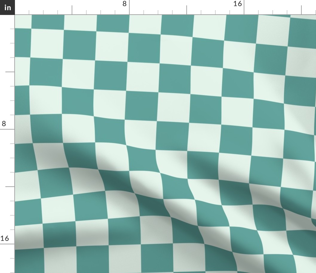 Medium Green Checkerboard Fun and Trendy - each square is 2 inch
