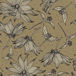 Floral line-art mud