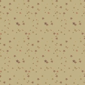 Gold Stars on Khaki Cream (Coordinates with River Rat Collection)