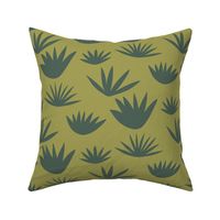 Yucca 1 :: Yucca desert plant bold dark green on yellow green background