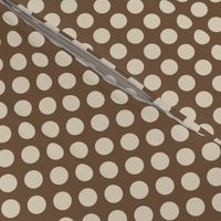 Large classic tan polkadots on brown