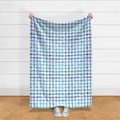 Blue Watercolor Plaid - Winter Snow Collection
