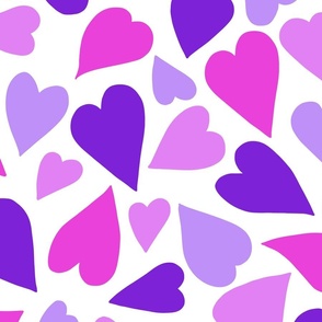 PINK AND PURPLE TOSSED HEARTS 00 LARGE