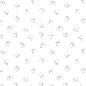 paw prints grey