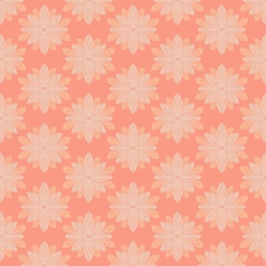 Peach puree floral block print on peach pink 12
