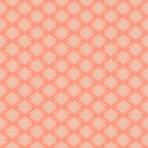 Peach puree floral block print on peach pink 6