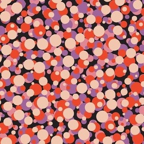 Hot Spots (Coral, Red, Purple & Pink on Black) || paint drips, drops, and spatters