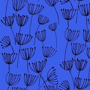 Flowering Weeds - Black and Blue
