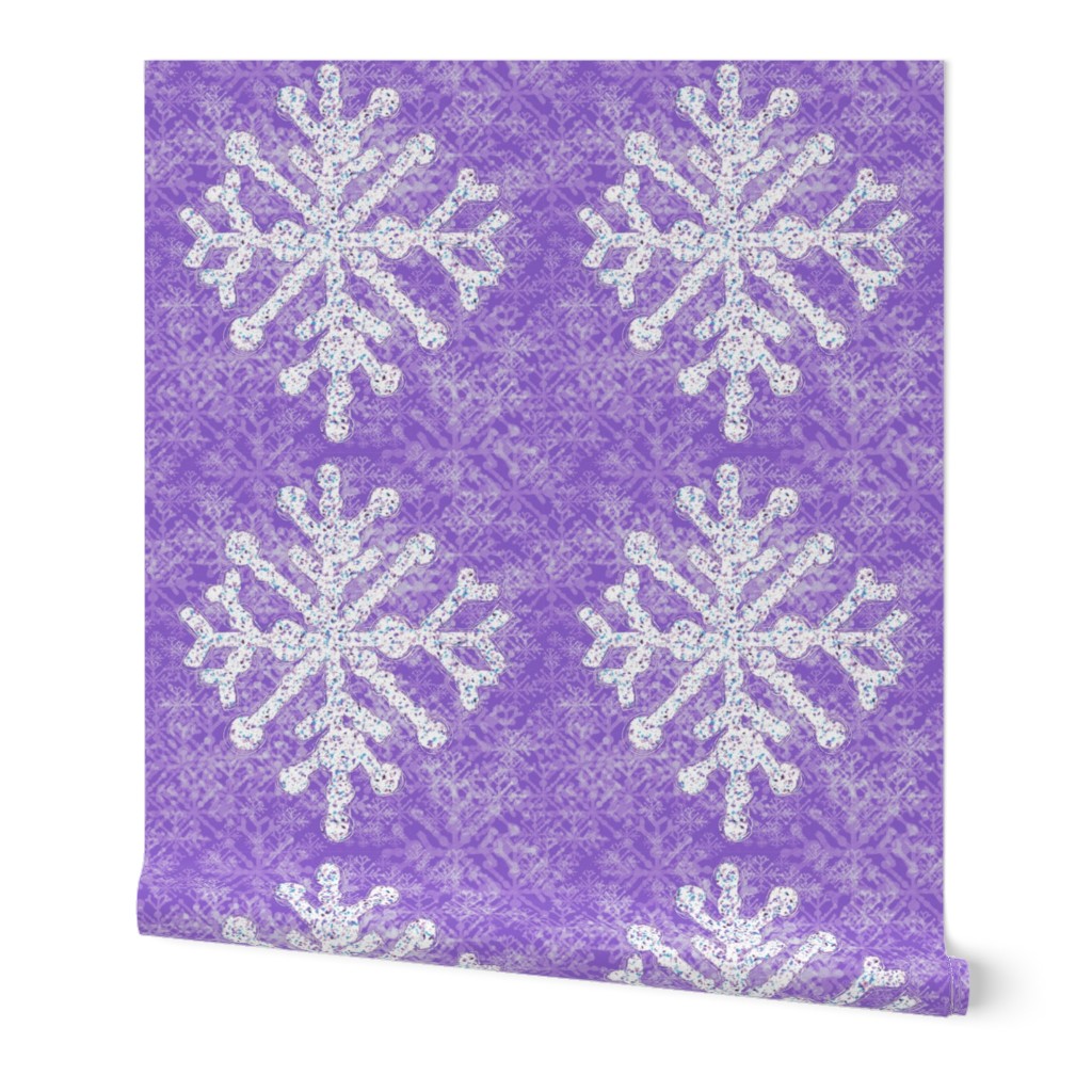 Purple Snowflake 6x6 Cheater Quilt