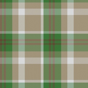 Green Tan and White Plaid with Cranberry Accent Grandpa core