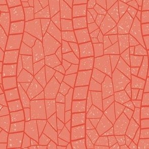 Mosaic Tiles in Red Orange Geometric