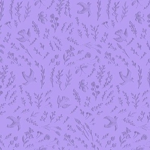 Birds and herbs_ lavender_relief