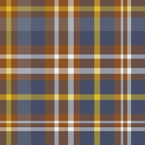 Blue rust and yellow with white accent rustic plaid Grandpa core