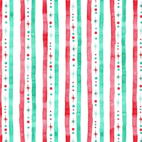 Watercolor Peppermint Stripes - Magic of Christmas Collection