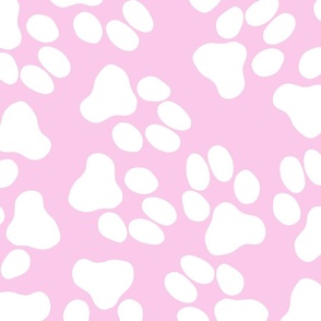 White paw prints on pink 24 