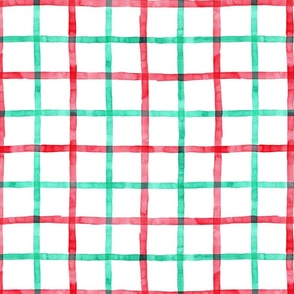 Peppermint Plaid in Watercolor - Magic of Christmas Collection