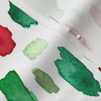 Red and Green Watercolor Brush Strokes - Magic of Christmas Collection