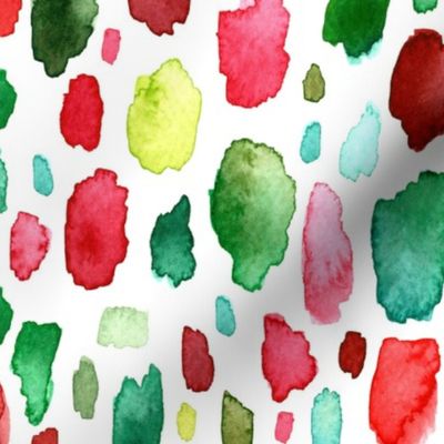 Red and Green Watercolor Brush Strokes - Magic of Christmas Collection