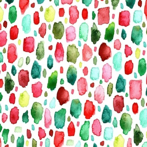 Red and Green Watercolor Brush Strokes - Magic of Christmas Collection