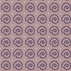 Purple snails on beige - neutral tone - small scale print 