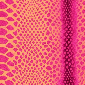 Imitation of snakeskin, Pink spots on an orange background