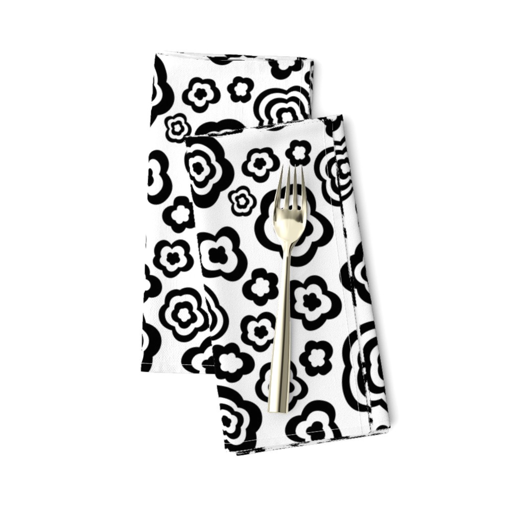 (medium) abstract floral shapes black on white