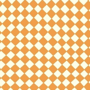 checkered in orange and cream - medium 