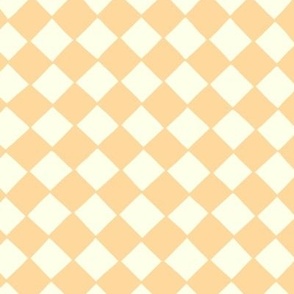 Checkered in pastel orange and cream - "large"
