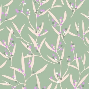Wattle - Lilac on Sage - Small