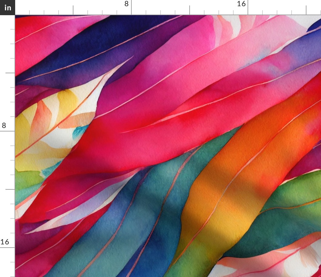 Watercolor Rainbow Feathers