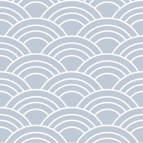 Chinese Circles - White on Light Blue - Medium