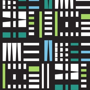 Bauhaus Grid / green blue black white