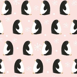penguins and snowflakes