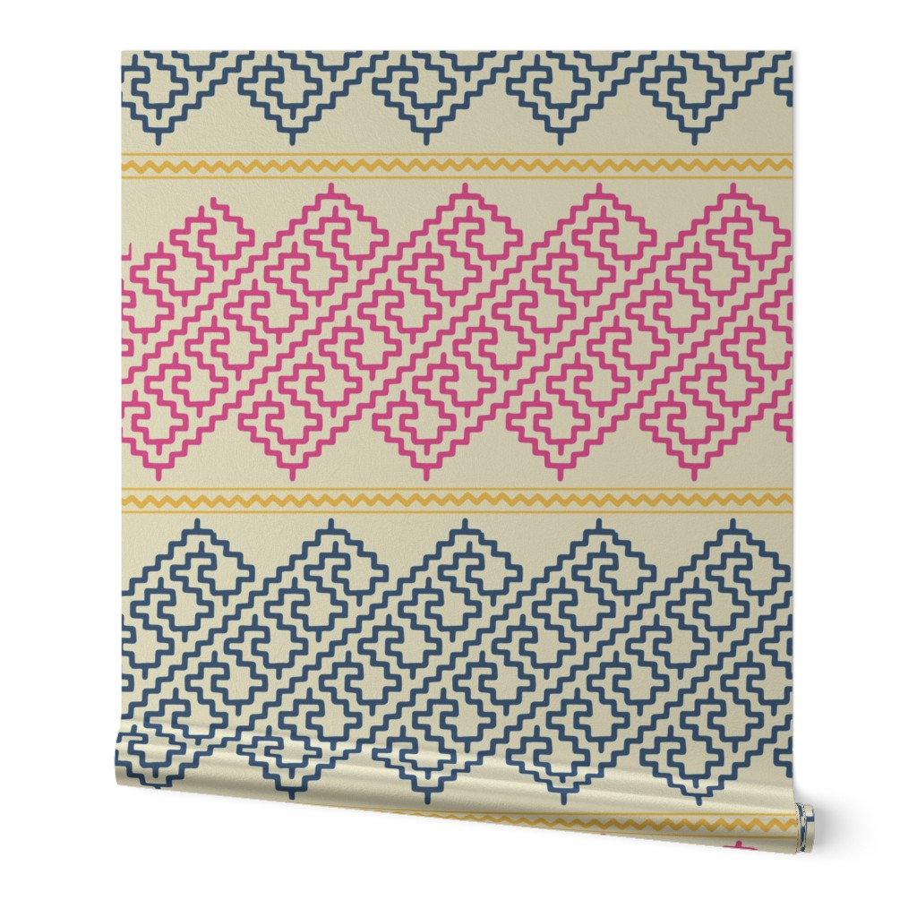 Indian embroidery/Kasuti/beige/pink/geometric/co-ordinate