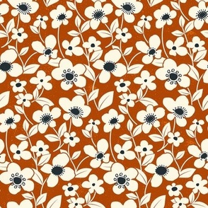 Retro Flower Field - Rust