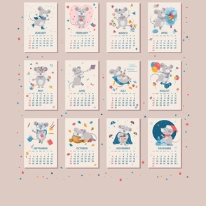 2023 Calendar with cute mouse