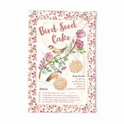 Bird Seed Cake Recipe Tea Towel
