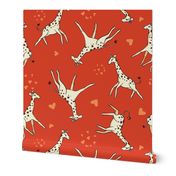 Baby giraffe red print 