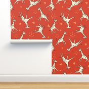 Baby giraffe red print 