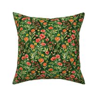 Evergreen Afternoons - Simple Watercolor Floral on Green - small 