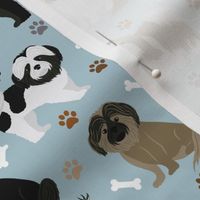 Shih Tzu Paws and Bones Dog Blue