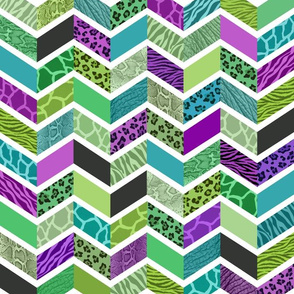 Animal Print Chevron - Jewel Tones