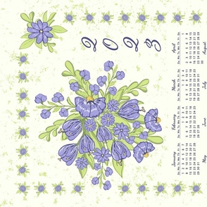 Floral 2023 Calendar in lilac and honeydew