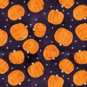 Tossed Pumpkins - Orange On Black_Medium