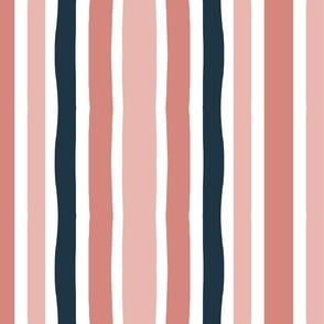 Distorted stripes / Navy and Pink Stripes