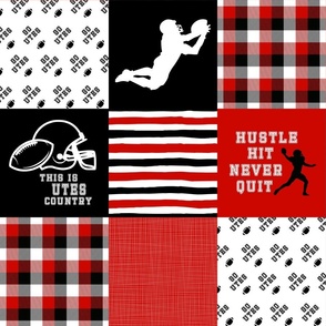 Football//Hustle Hit Never Quit//Utes - Wholecloth Cheater Quilt