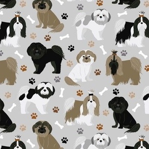 Shih Tzu Paws and Bones Dog Gray