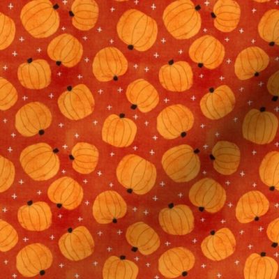 Tossed Pumpkins - Orange On Brown_Small