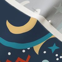 Dad Jokes I Stay Up All Night Wondering Where The Sun Is Until It Dawns On Me Large 27x18 Fat Quarter Panel for Wall Hanging or Tea Towel Moon Stars and Sunshine